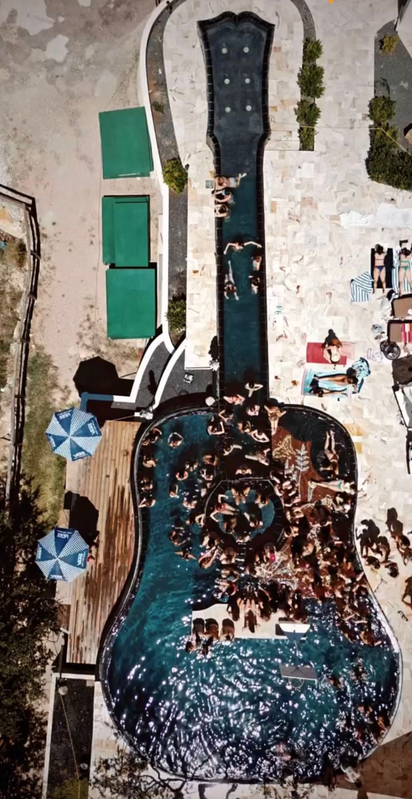 Guitar-shaped pool